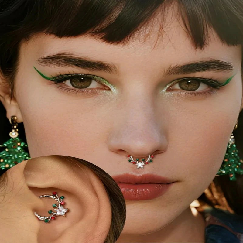 Christmas Septum Rings 16G Septum Jewelry Surgical Steel Helix Daith Earrings