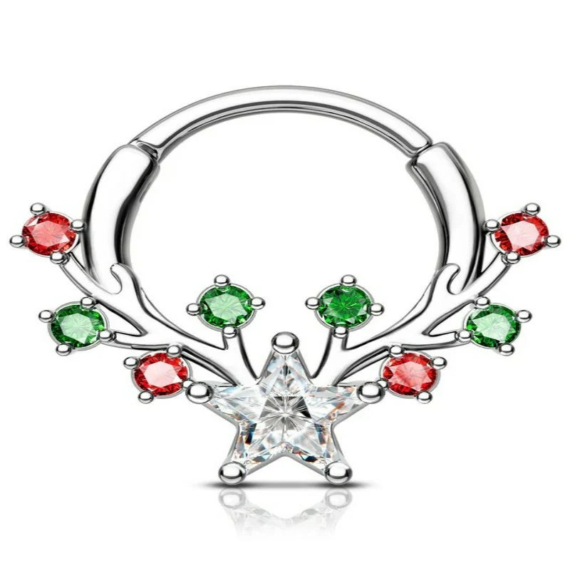 Christmas Septum Rings 16G Septum Jewelry Surgical Steel Helix Daith Earrings