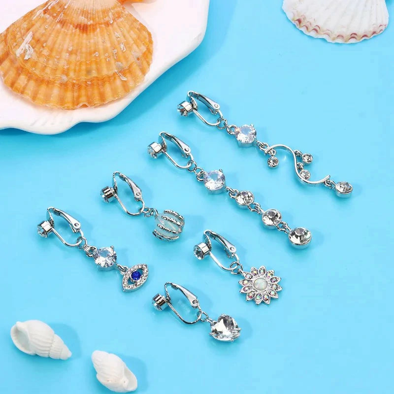 Clip On Fake Navel Non Piercing Piercing Belly Button Clip Easy to Wear Navel Rings