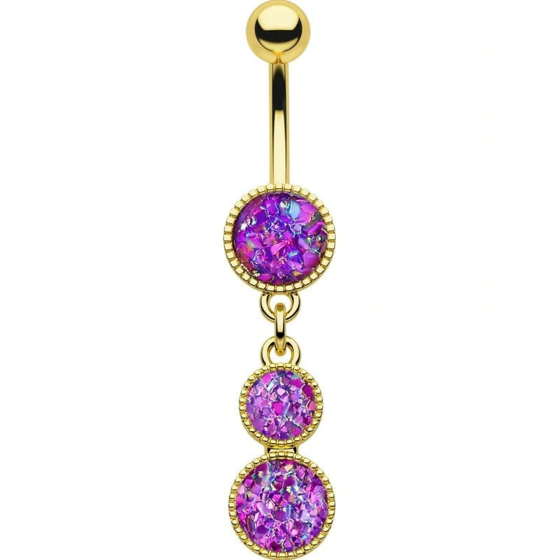 14G 10MM Sparkly Gold Belly Navel Piercing Jewelry