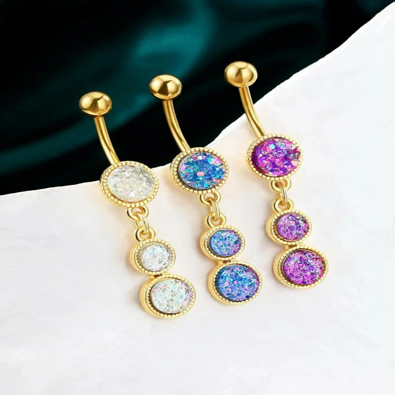14G 10MM Sparkly Gold Belly Navel Piercing Jewelry