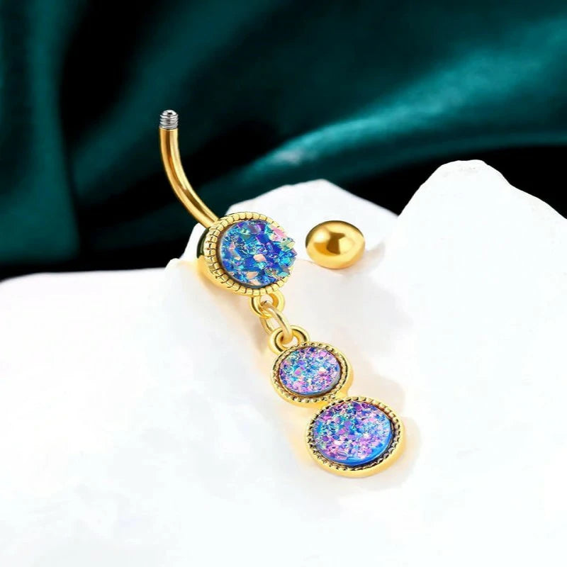 14G 10MM Sparkly Gold Belly Navel Piercing Jewelry