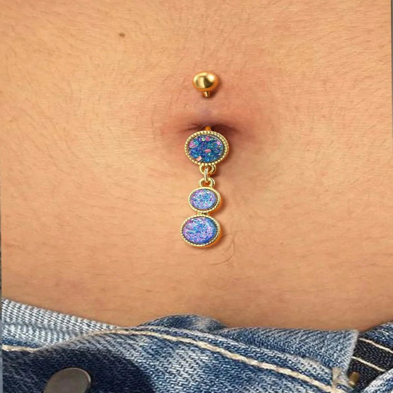 14G 10MM Sparkly Gold Belly Navel Piercing Jewelry