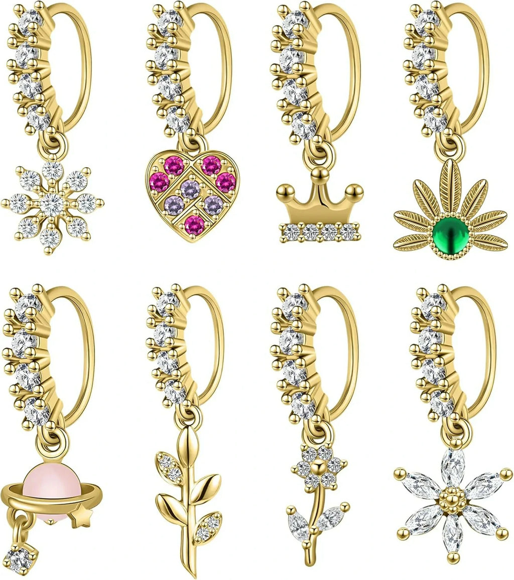 23-40 Pcs Gold Nose Rings & Studs - 18G & 20G Nose Piercing Jewelry