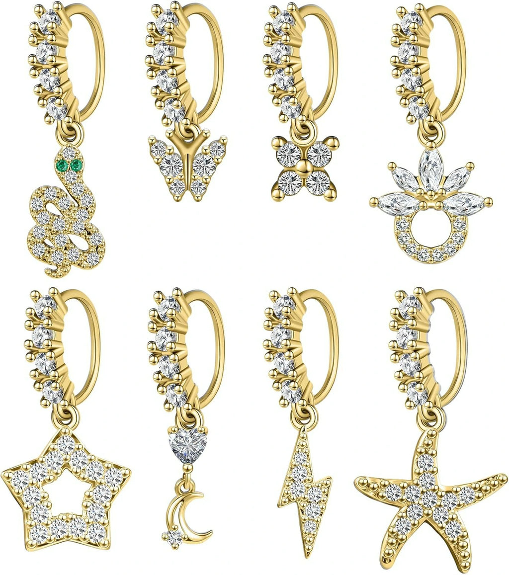 23-40 Pcs Gold Nose Rings & Studs - 18G & 20G Nose Piercing Jewelry