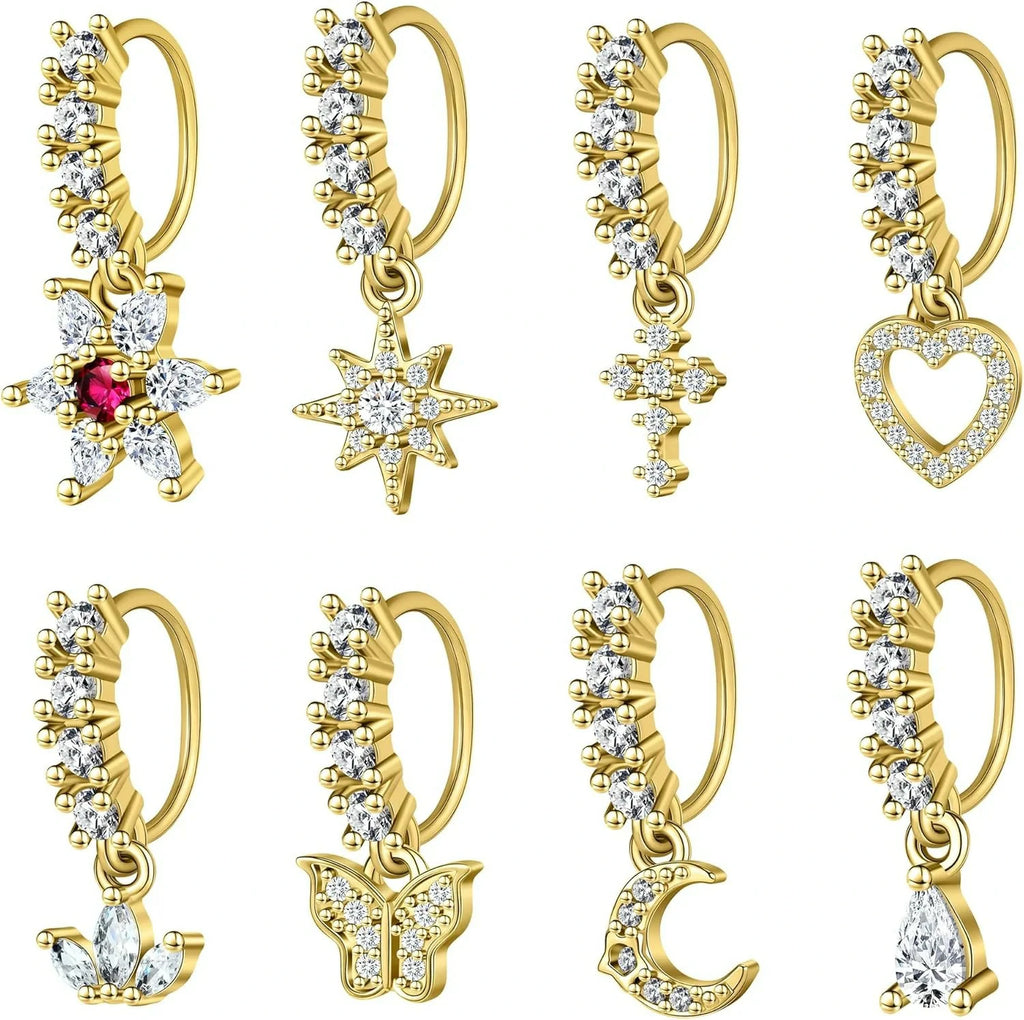 23-40 Pcs Gold Nose Rings & Studs - 18G & 20G Nose Piercing Jewelry