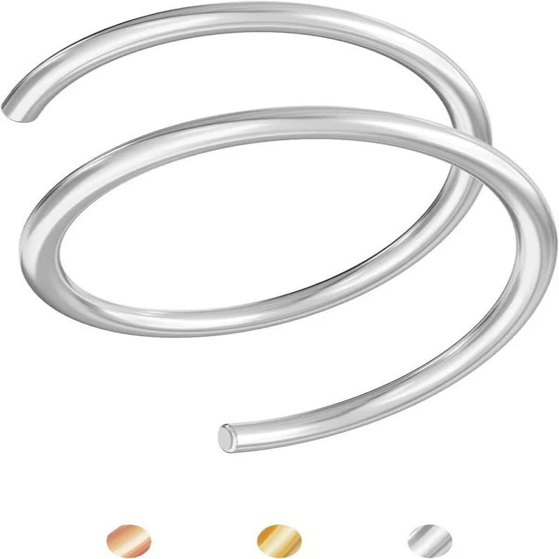 14K Gold Filled Sterling Silver Rose Gold Double Hoop Nose Ring for Single Piercing