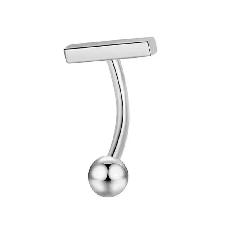 European and American fashion 1.6mm thick stainless steel rod double diamond heart - shaped head inlaid with zircon navel piercing jewelry - QIAO CrystalQIAO CrystalQIAO Crystal