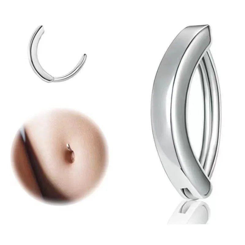 European and American fashion 1.6mm thick stainless steel rod double diamond heart - shaped head inlaid with zircon navel piercing jewelry - QIAO CrystalQIAO CrystalQIAO Crystal