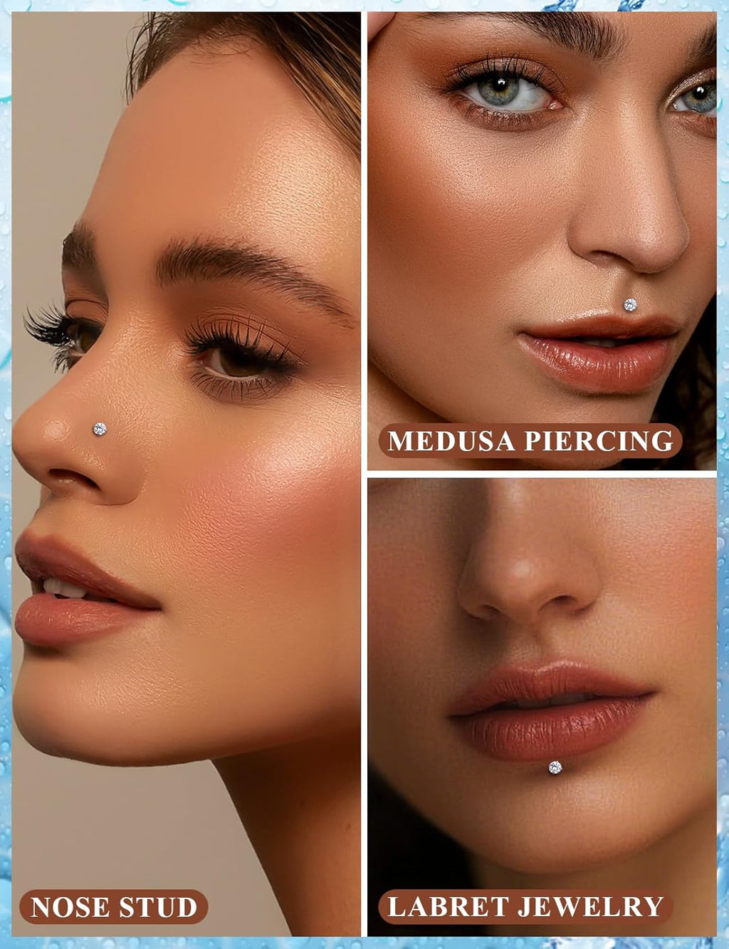 F136 Titanium Internal Thread Flat Back Earrings Nose Studs Tragus Forward Helix Conch - QIAO CrystalQIAO CrystalQIAO Crystal