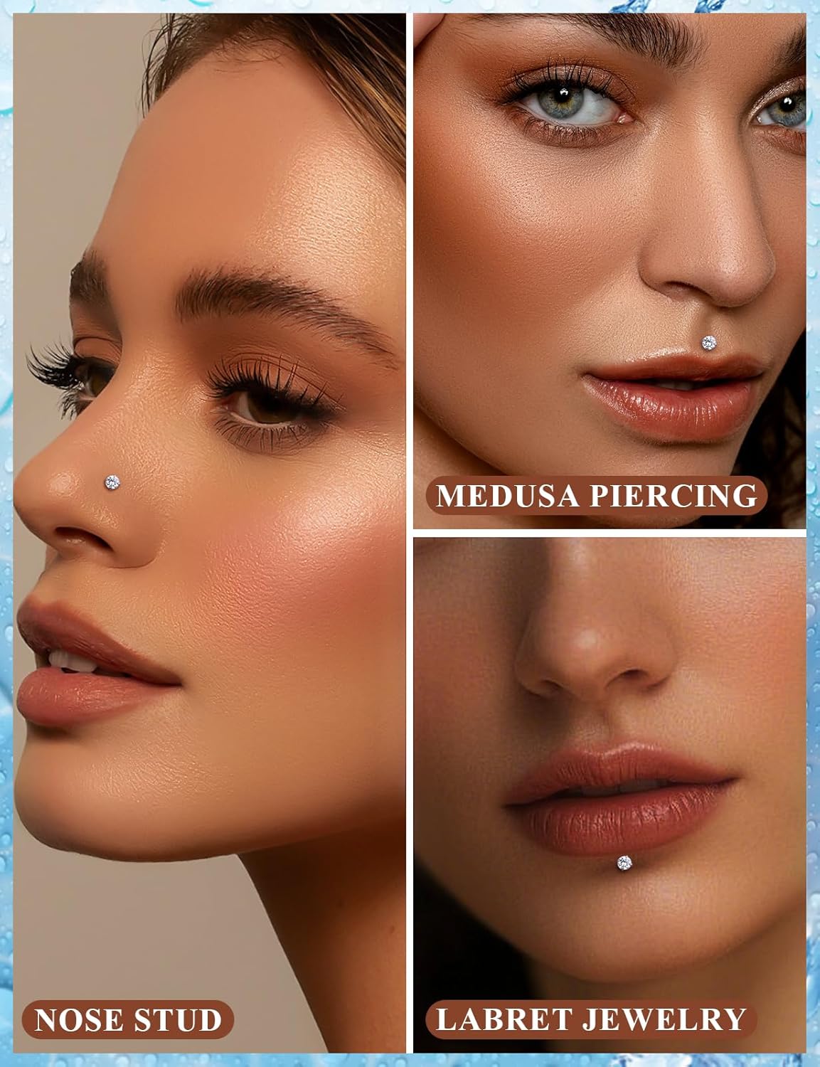 F136 Titanium Internal Thread Flat Back Earrings Nose Studs Tragus Forward Helix Conch - QIAO CrystalQIAO CrystalQIAO Crystal