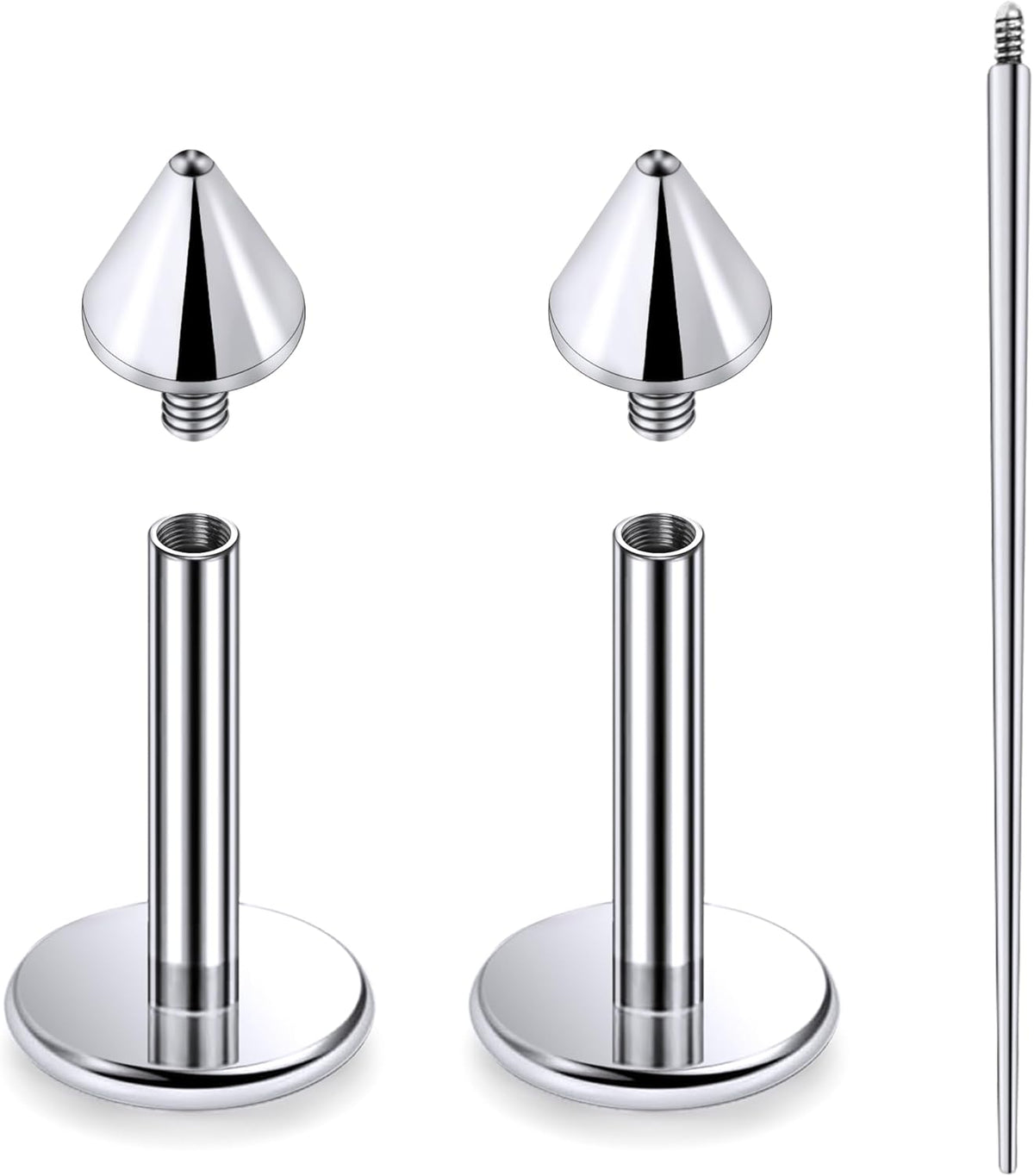 F136 Titanium Nose Ring Studs Flat Back Studs Earrings G23 Titanium Tragus Helix Conch Cartilage Lobe Earrings - QIAO CrystalQIAO CrystalQIAO Crystal