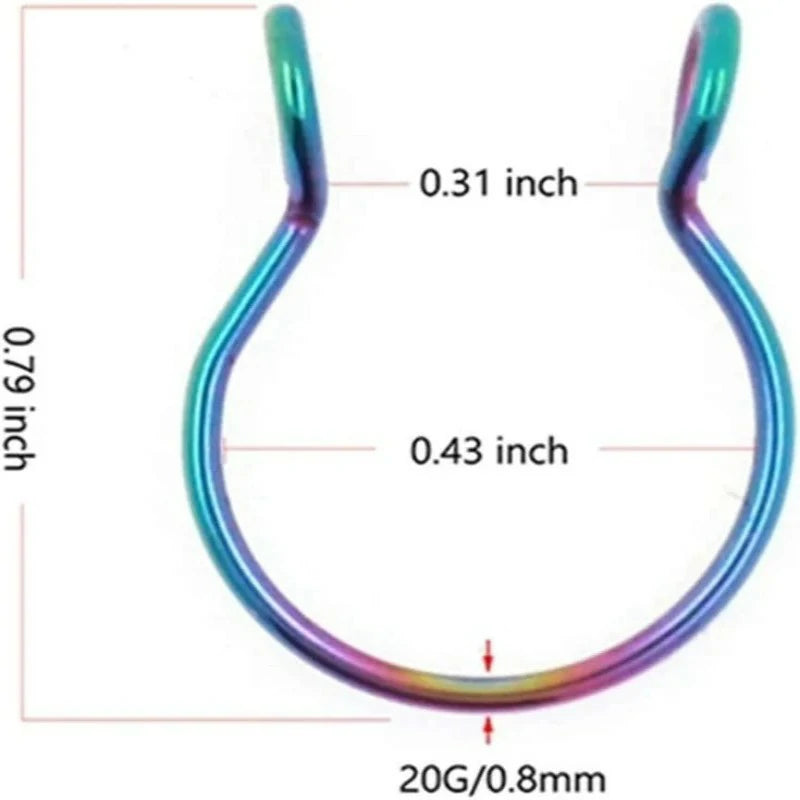 Fake Septum Hoop Nose Ring Non-Pierced Faux Body Piercing Jewelry