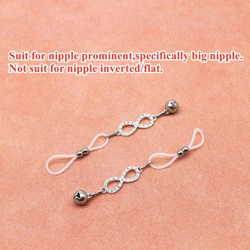 Faux Nipple Piercing Jewelry Rhinestone Nipple Chains Bells Nipple Noose