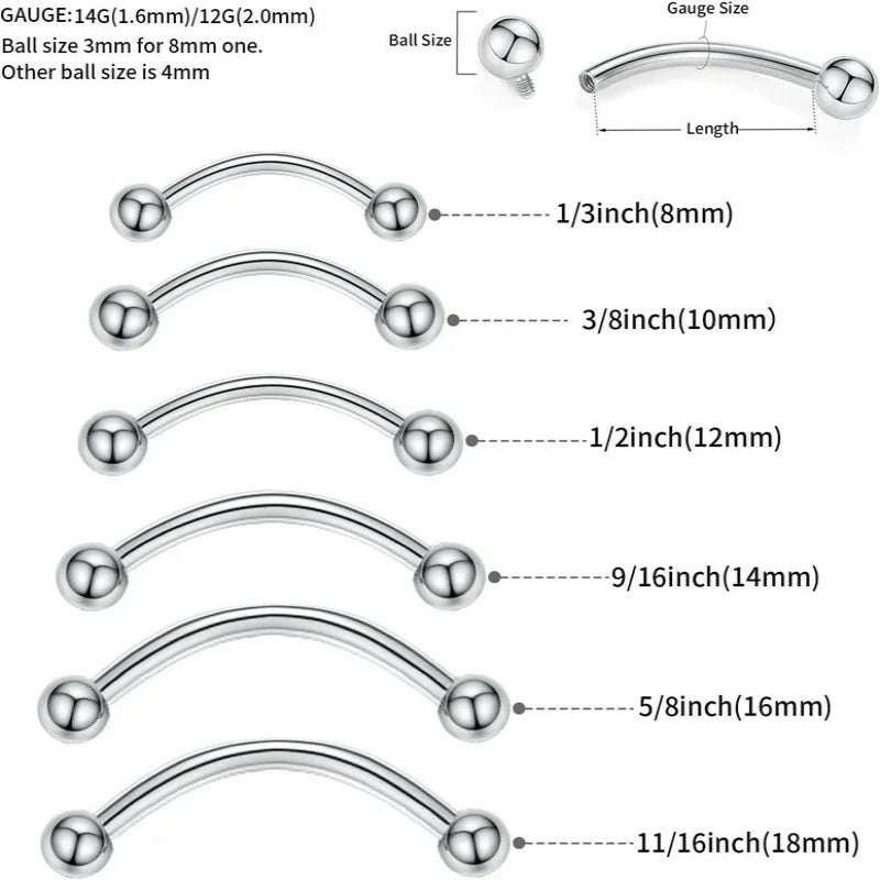 G23 Titanium Nipple Barbell Nipple Rings Nipple Bars Straight Bar Body Jewelry Barbell Eyebrow