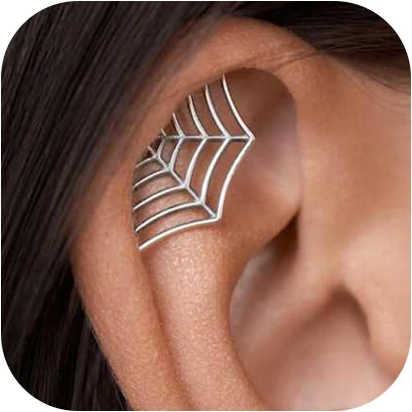 gold-silver-cartilage-helix-earring-for-women-geometric-mandala-lotus-flower-hidden-helix-piercing-earrings-hypoallergenic-cartilage-piercing-earring-jewelry-silver-web
