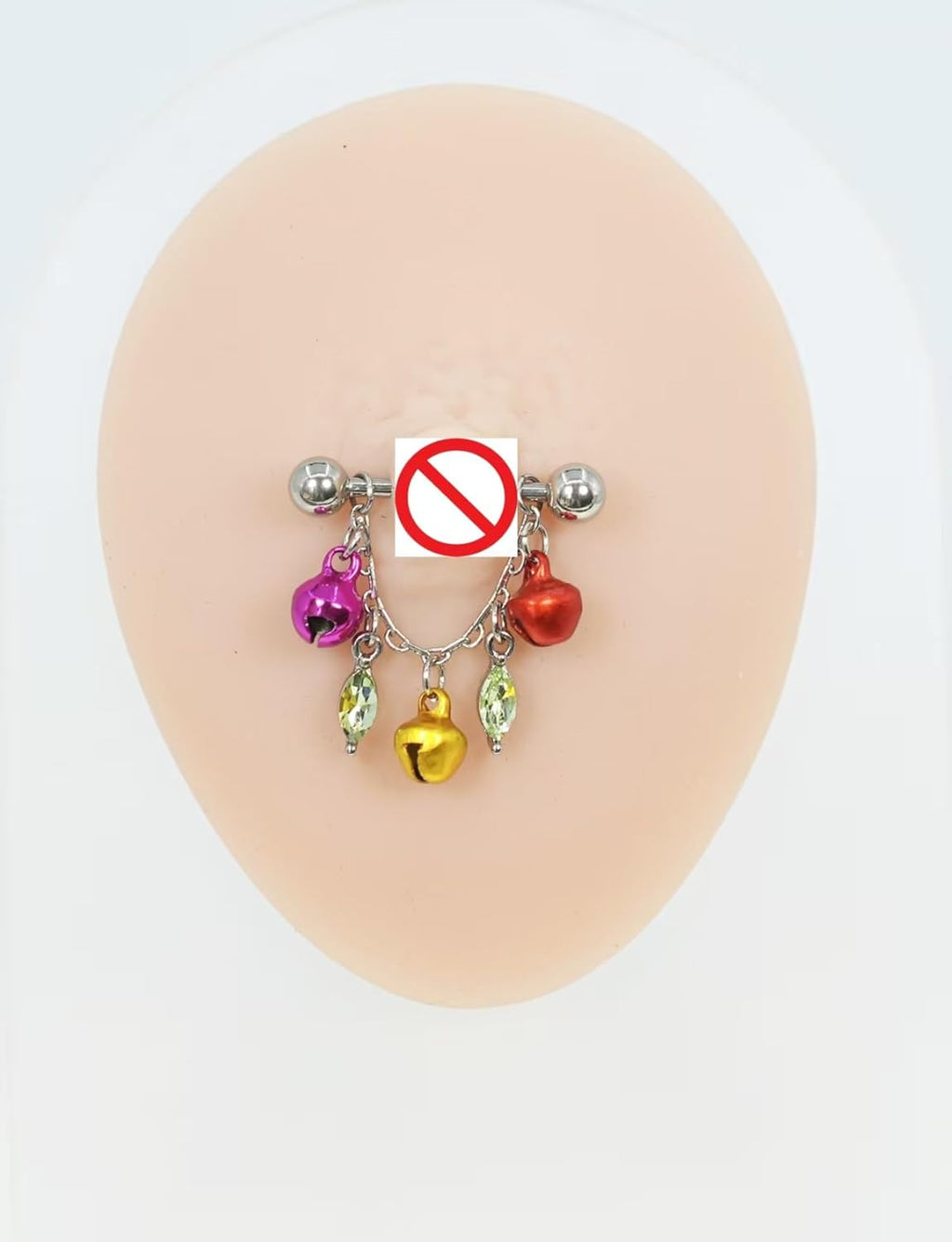 HQLA 14G Christmas tassels Barbell Nipple Piercing Jewelry for Women Red Green Gold Ball Crystal Cubic Zircon Jingle Bell Dangle Nipple Tongue Rings Xmas Gift - QIAO CrystalQIAO CrystalQIAO Crystal
