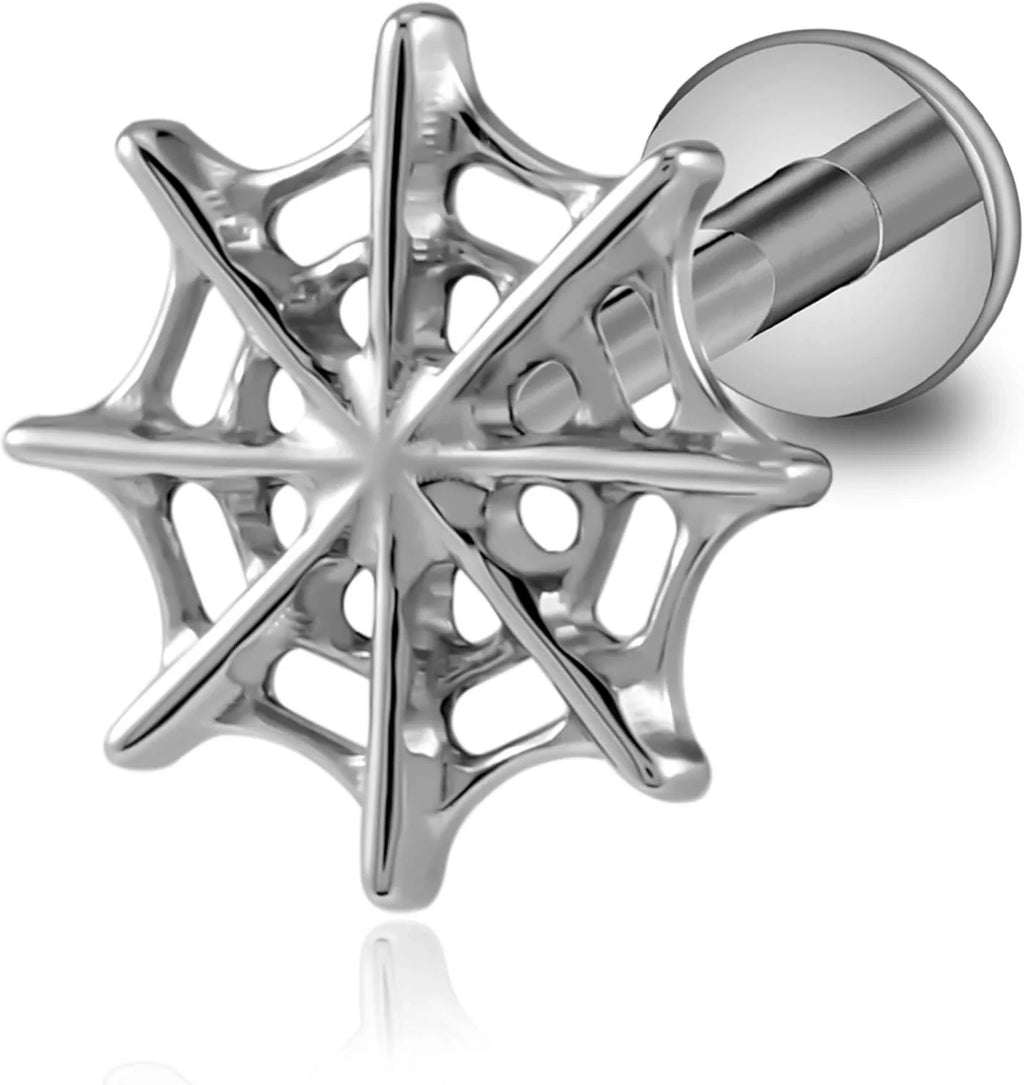 Halloween Screw ASTM F136 Titanium Gothic Studs Hypoallergenic Flatback Cartilage
