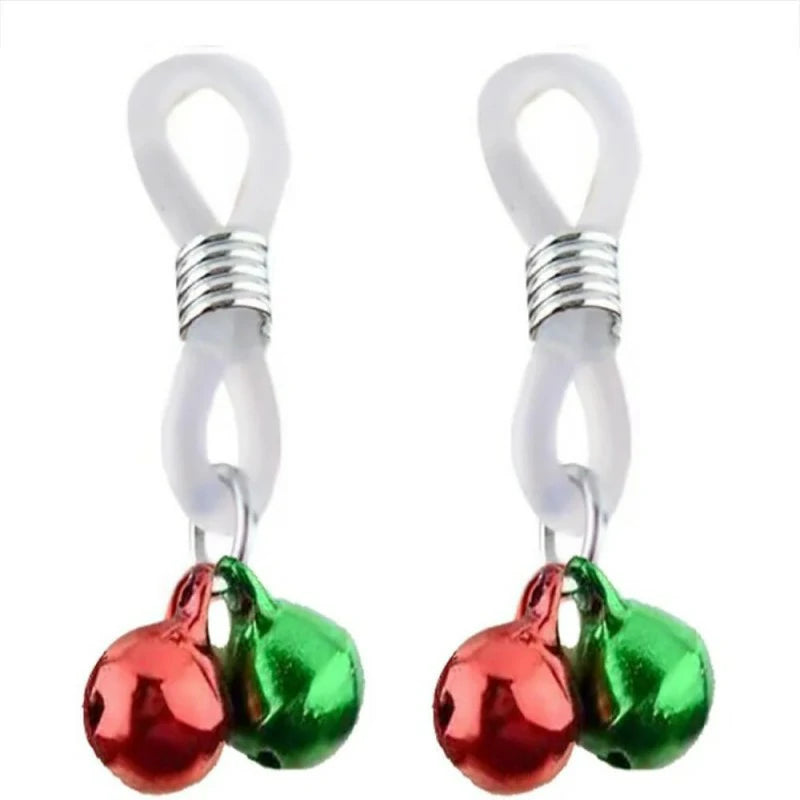 Jingle Bell Fake Nipple Rings Non Piercing Dangle Nipplerings Nipple Noose Adjustable