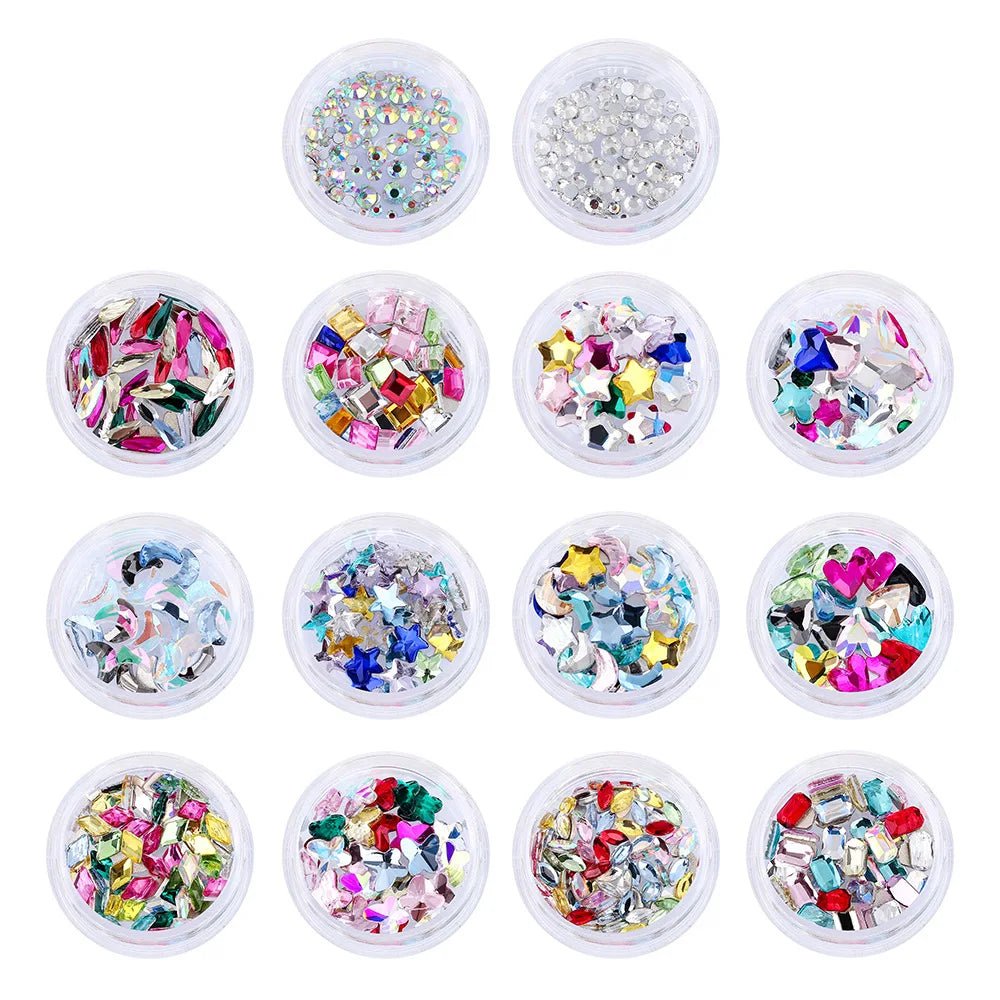 New round box tooth jewelry gemstone set professional glass crystal tooth gemstone set - QIAO CrystalQIAO CrystalQIAO Crystal