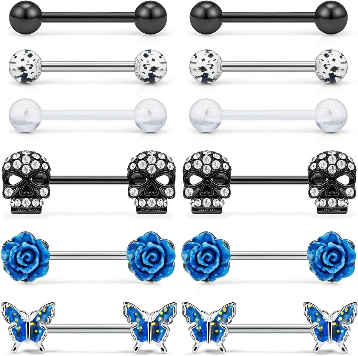 Nipple Rings for Women 14G Nipple Rings Surgical Steel Screw Nipplerings