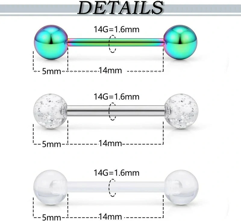Nipple Rings for Women 14G Nipple Rings Surgical Steel Screw Nipplerings