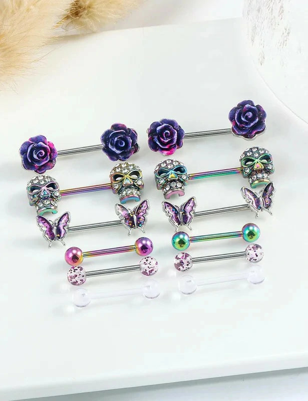 Nipple Rings for Women 14G Nipple Rings Surgical Steel Screw Nipplerings