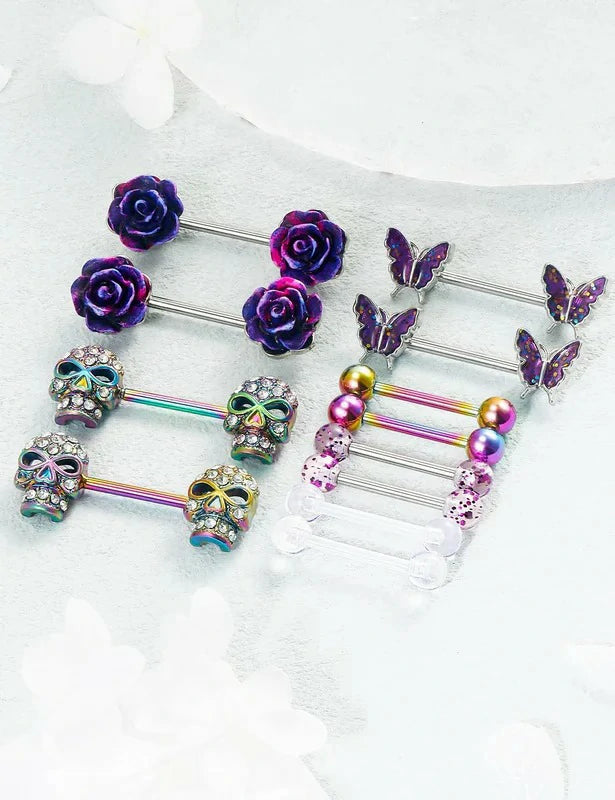 Nipple Rings for Women 14G Nipple Rings Surgical Steel Screw Nipplerings