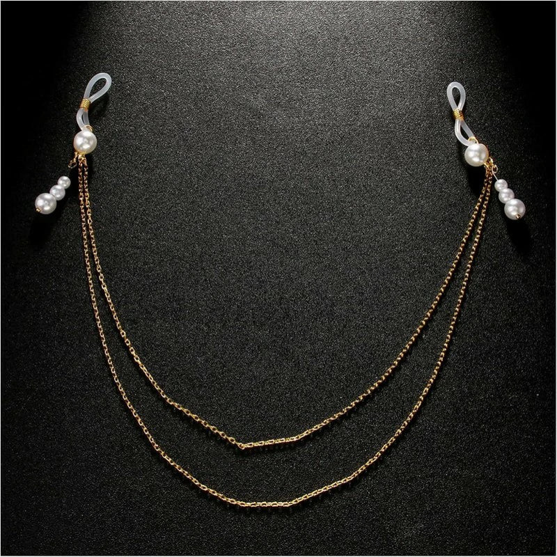 Sexy Pearl Tassel Non Piercing Nipple Chain Jewelry for Women Layered Pearl Chest Chain Body Jewelry Festival Rave Nipple Accessories Jewelry