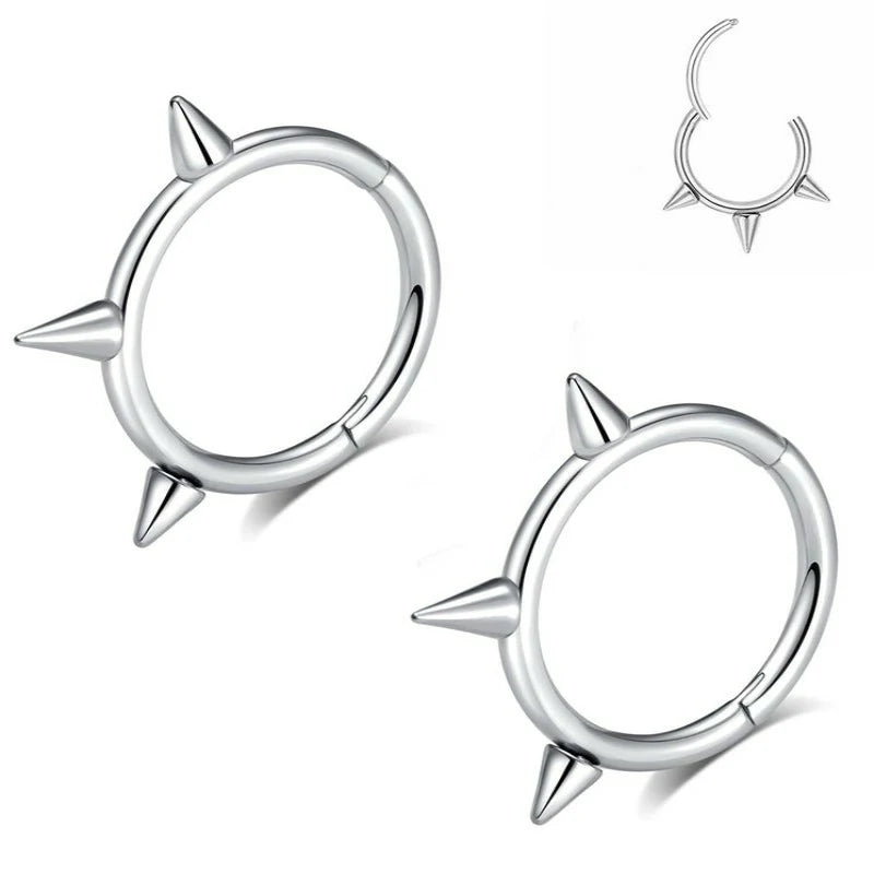 Spike Clicker Snake Bite Jewelry Labret Jewelry for Lip Piercing Cartilage Hoop Earrings