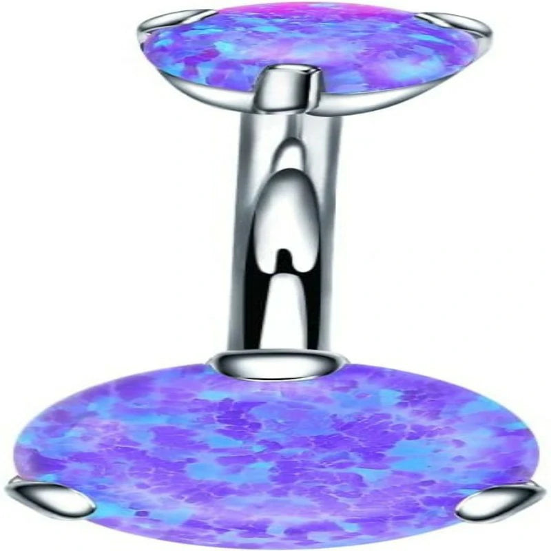 Belly Button Rings Cubic Zircon Opal Hypoallergenic Threaded 14G Diamond Navel