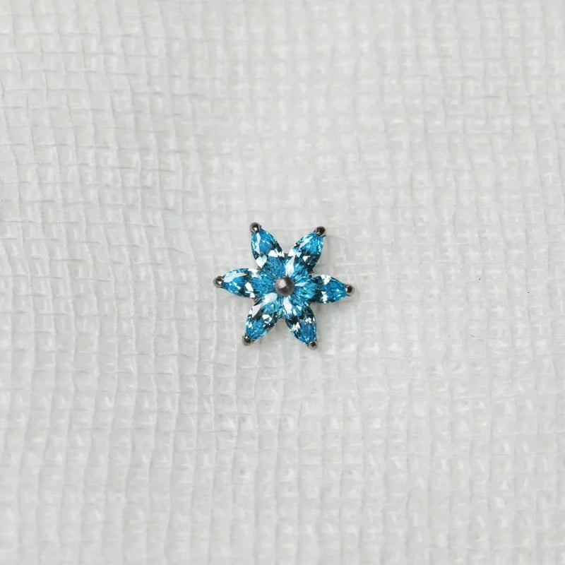 Titanium Tongue Rings 14g Tongue Barbell Internally Threaded Tongue Piercing Jewelry Flower Bridge Piercing