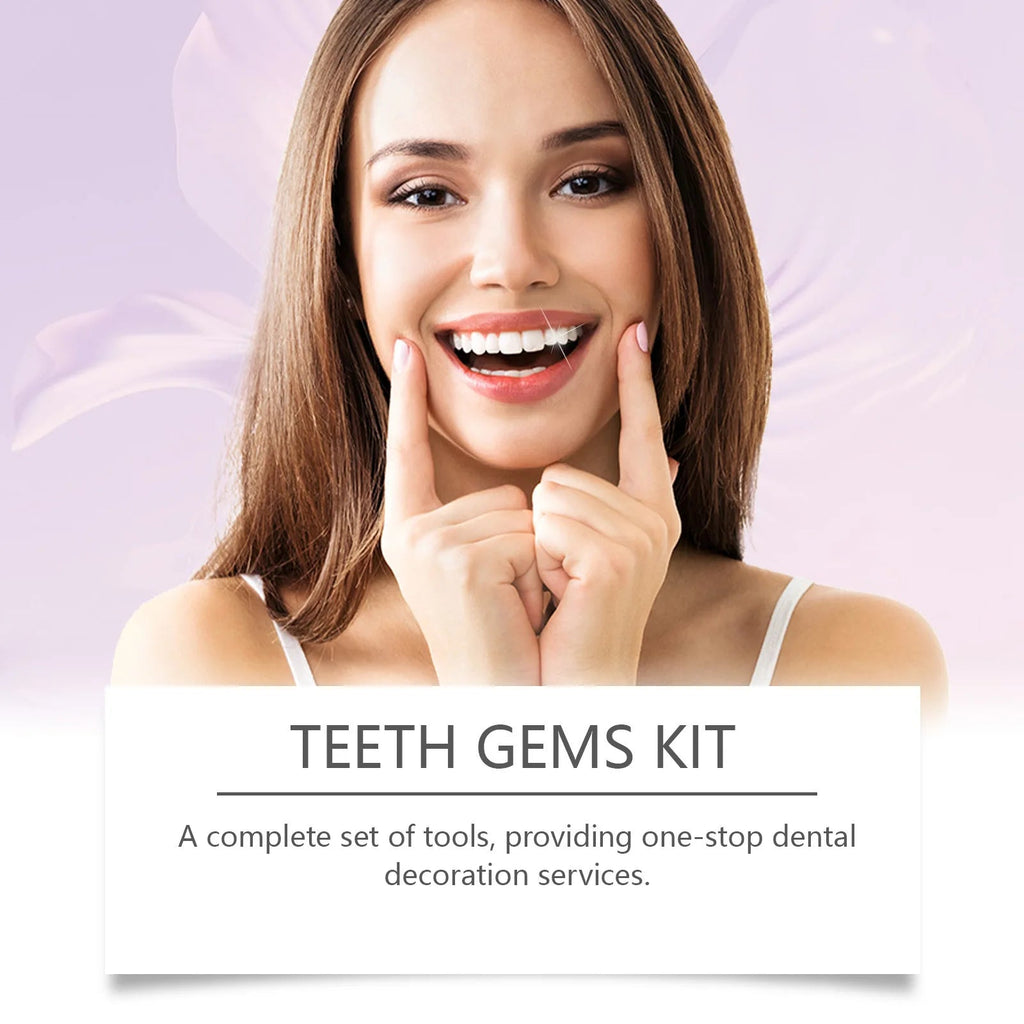 Tooth Gem Kits Easy to Use Tooth Gems Silver Belt Glue and UV Kits Gem Tooth - QIAO CrystalQIAO CrystalQIAO Crystal