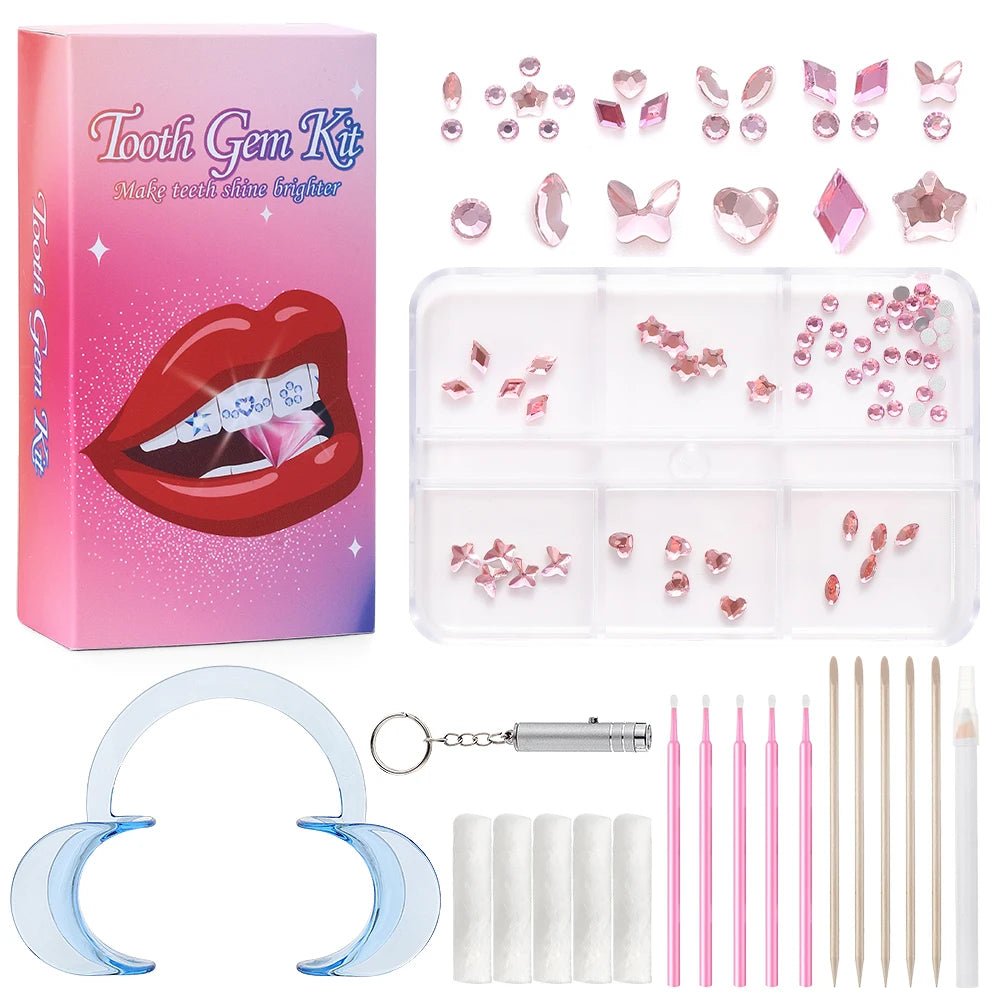 Tooth Gem Kits Professionally Decorate Your Teeth Gold Tooth Gems - QIAO CrystalQIAO CrystalQIAO Crystal