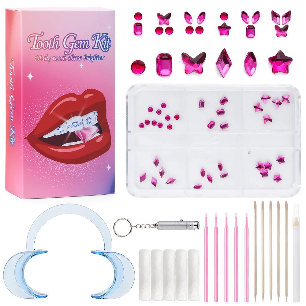 Tooth Gem Kits Professionally Decorate Your Teeth Gold Tooth Gems - QIAO CrystalQIAO CrystalQIAO Crystal