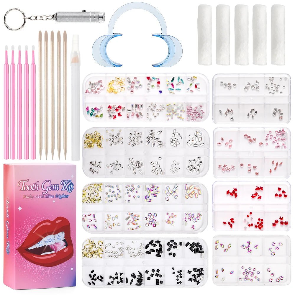 Tooth Gem Kits Professionally Decorate Your Teeth Gold Tooth Gems - QIAO CrystalQIAO CrystalQIAO Crystal