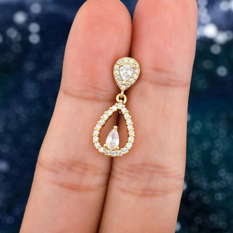 Top Down Belly Button Rings 14g Cute CZ Heart Belly Button Tear Drop Belly Ring